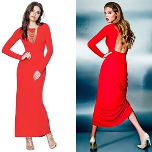 Guess open back maxi dress